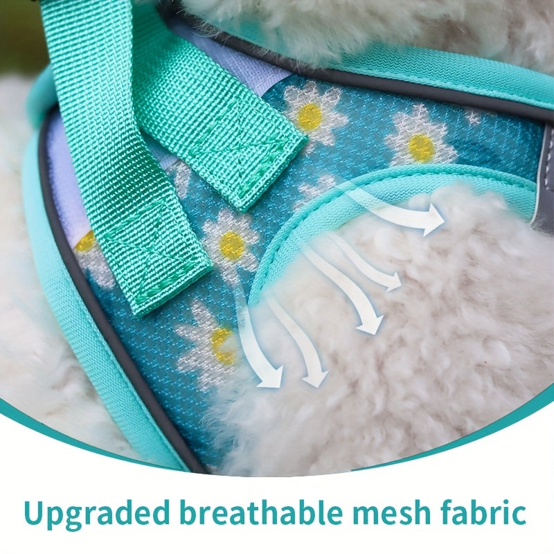 No-Pull Dog Harness and Leash Set for Small to Medium Dogs - Soft Mesh Reflective Adjustable Puppy Vest Harness for Walking Running and Training, Escape-Proof Pet Harness